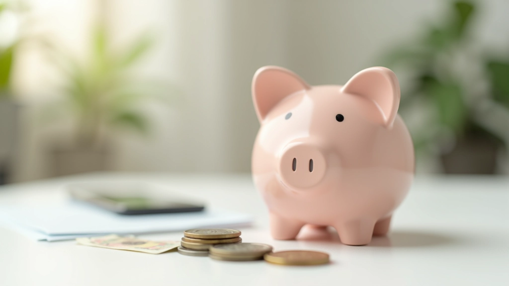 Tirelire ou graphique de croissance montrant l'accumulation progressive d'une réserve financière mois par mois